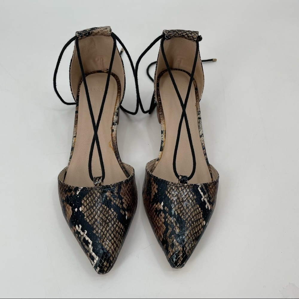 ASOS Snakeskin Tie Shoes - Picture 3 of 12